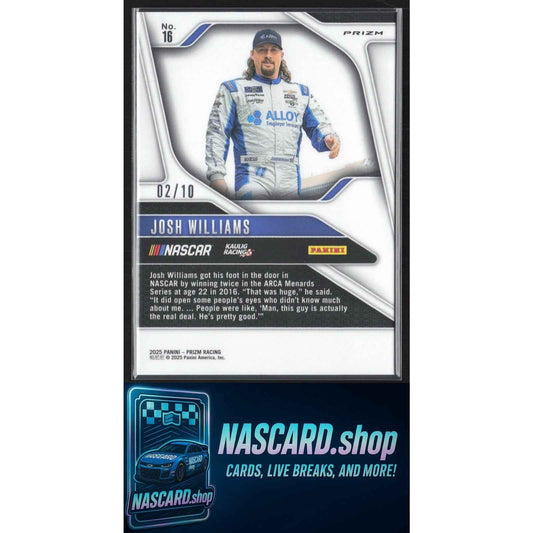 2025 Panini Prizm #16 Josh Williams FOTL Blue Shimmer #/10