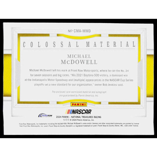 2024 National Treasures Michael McDowell Colossal Material Auto Holo Silver #/25