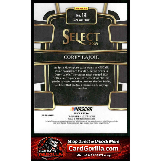 2024 Panini Select #18 Corey LaJoie White Prizms #/99