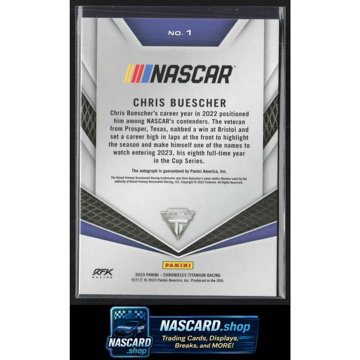 2023 Panini Chronicles #1 Chris Buescher Titanium Autographs