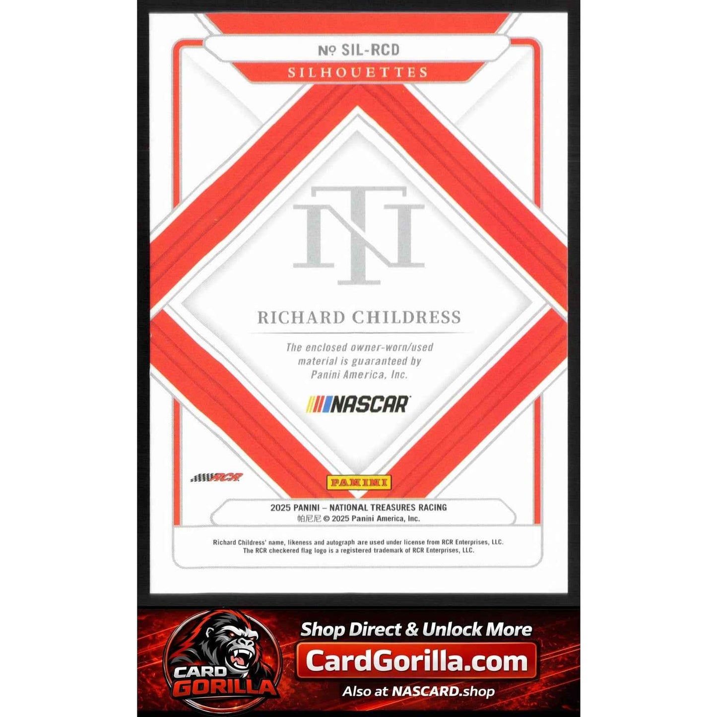 2025 Panini National Treasures Richard Childress Silhouettes Holo Silver #/30
