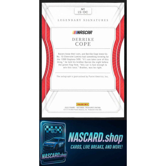 2022 Panini National Treasures #LS-DC Derrike Cope Legendary Signatures #/53