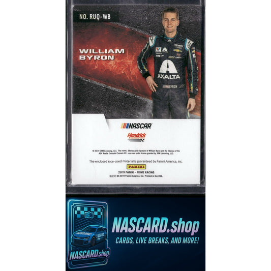 2019 Panini Prime William Byron Race Used Quads Firesuits Laundry Tags 1/1 - NASCARD.shop