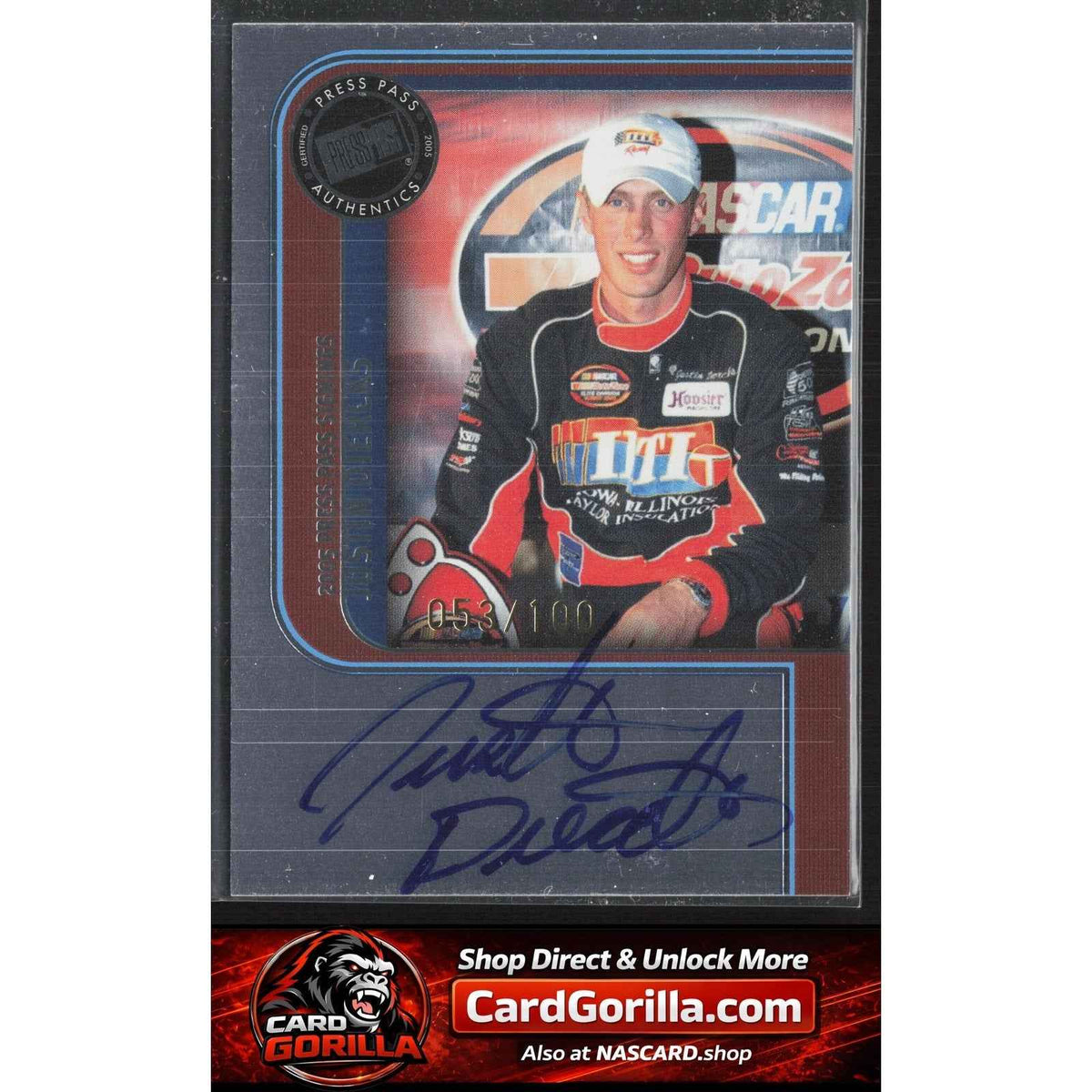 2005 Press Pass #NNO Justin Diercks Signings Platinum #/100