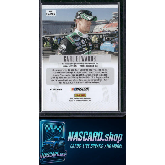 2024 Panini Prizm #TS-CES Carl Edwards Throwback Signatures Red - NASCARD.shop