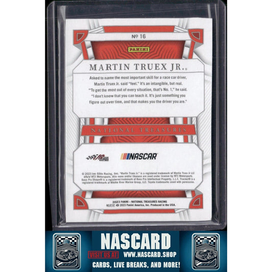 2023 Panini National Treasures #16 Martin Truex Jr. Holo Silver