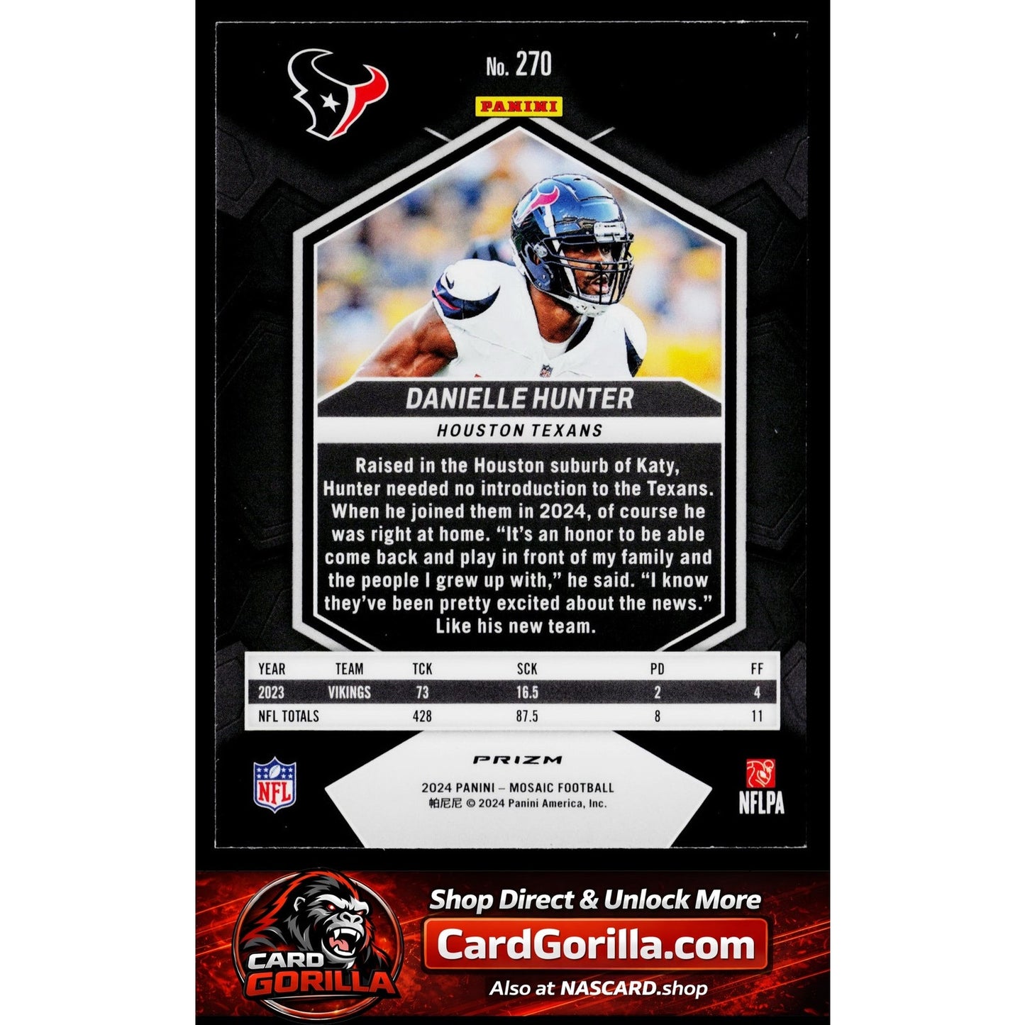 2024 Panini Mosaic #270 Danielle Hunter Mosaic Camo Red