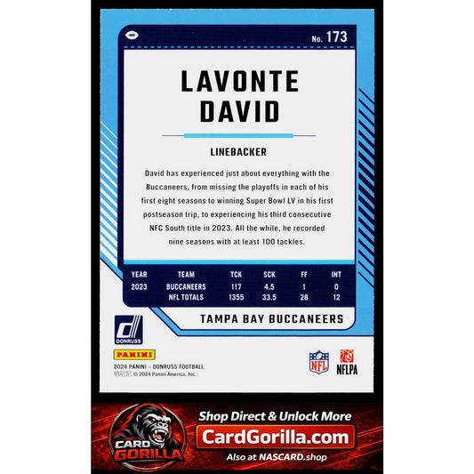 2024 Donruss #173 Lavonte David Press Proof Red