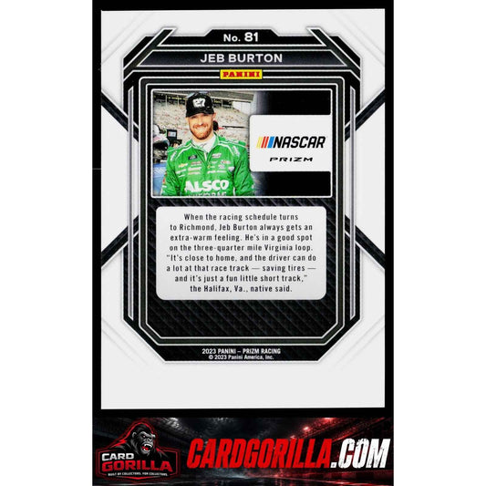 2023 Panini Prizm #81 Jeb Burton White Sparkle Prizm