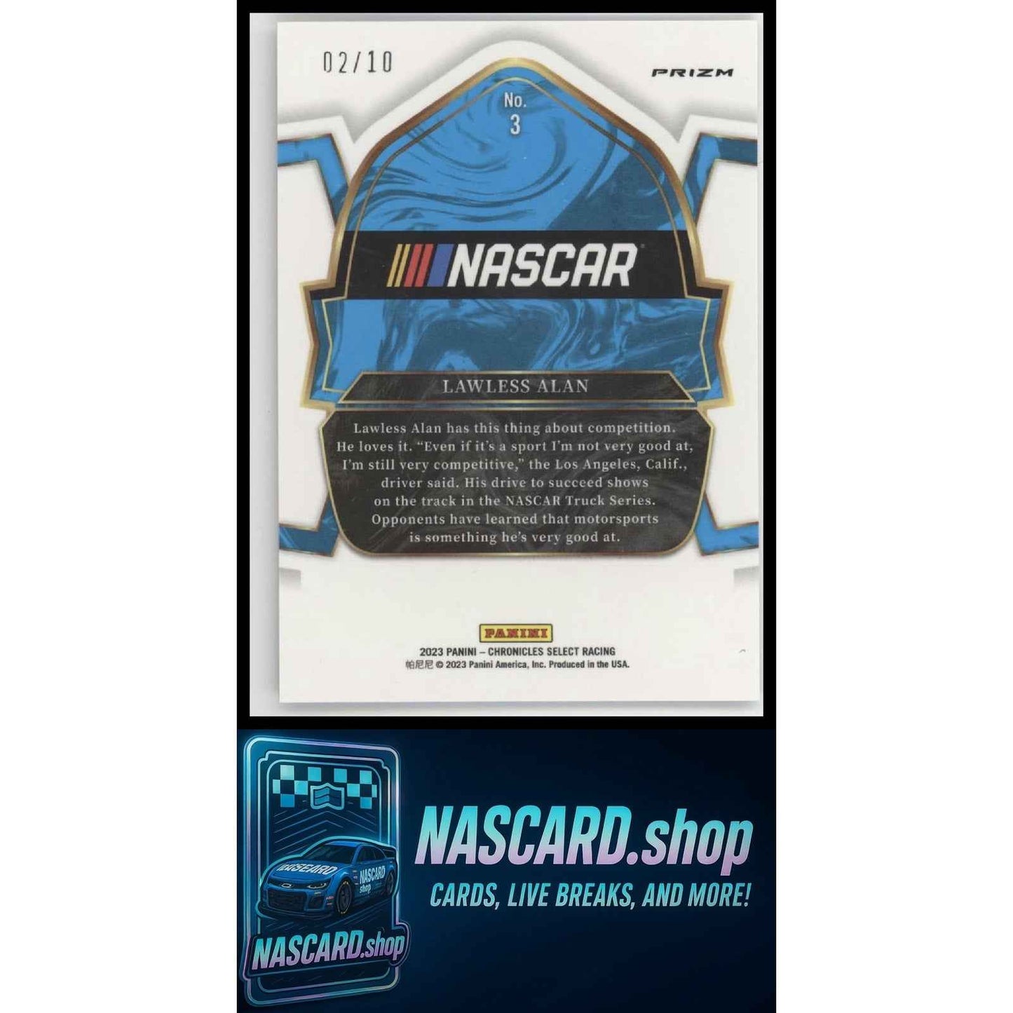 2023 Panini Chronicles #3 Lawless Alan Select Gold #/10 RC