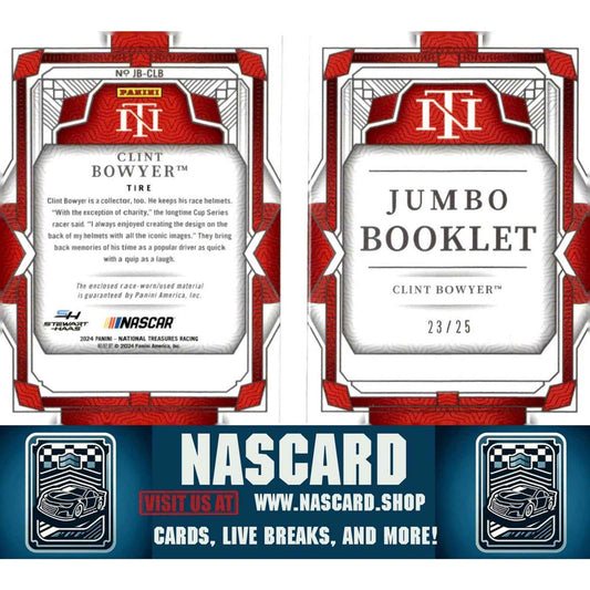 2024 Panini National Treasures #JB-CLB Clint Bowyer Jumbo Booklet Tire