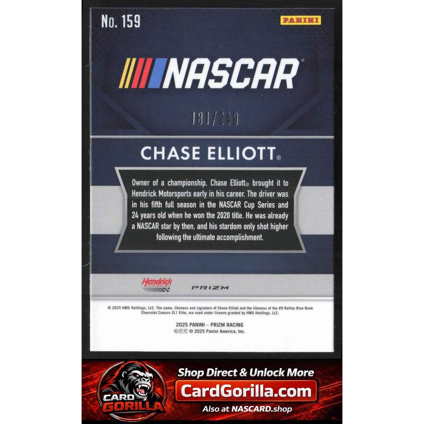 2025 Panini Prizm #159 Chase Elliott Red #/249