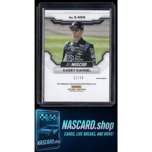 2023 Panini Prizm #S-KKN Kasey Kahne Scripts Checkered Flag Prizm #/50