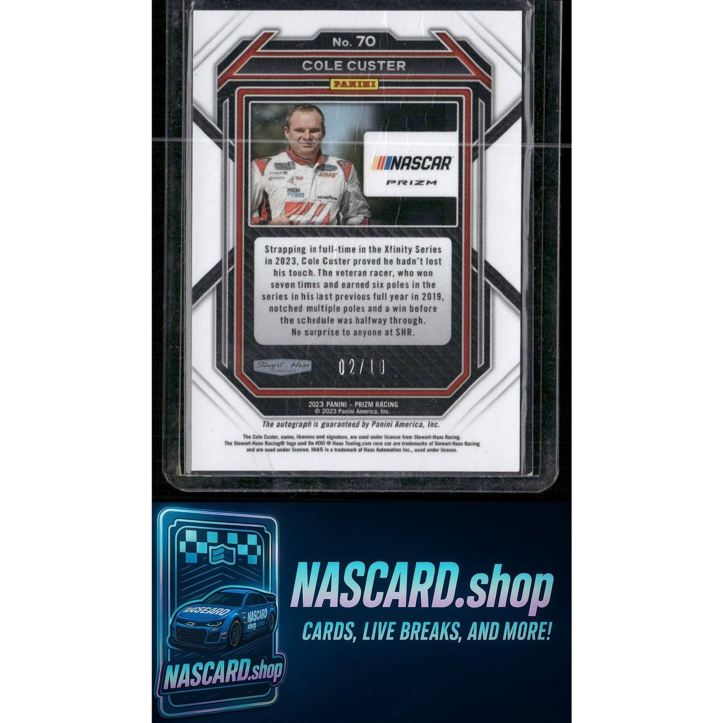 2023 Panini Prizm #70 Cole Custer Gold Prizm Signatures #/10