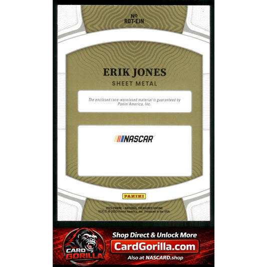 2023 National Treasures Erik Jones Race Day Treasures Platinum Blue 1/1