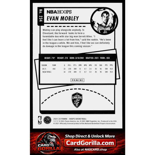2021-22 Hoops #234 Evan Mobley RC