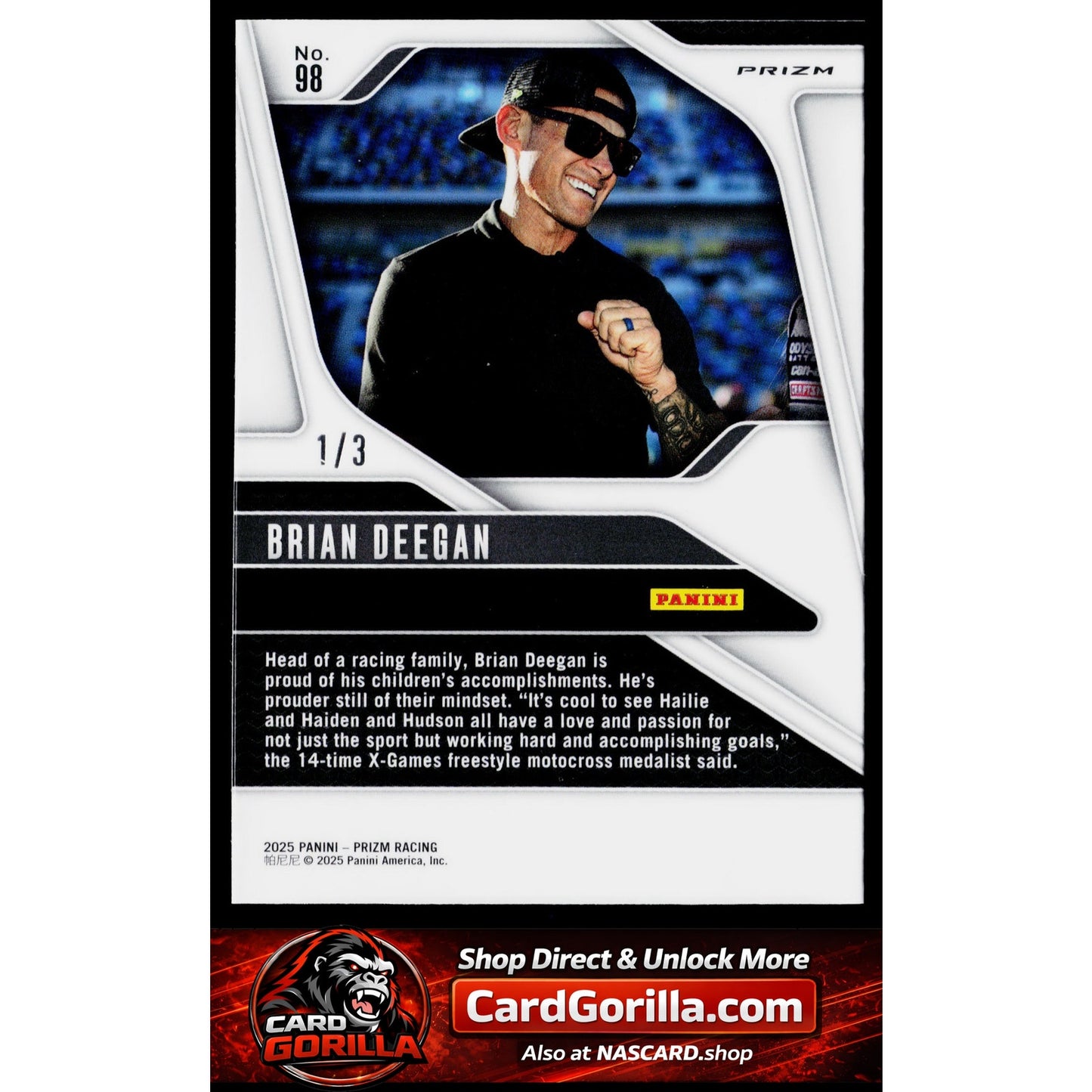 2025 Panini Prizm #98 Brian Deegan Gold Shimmer #1/3