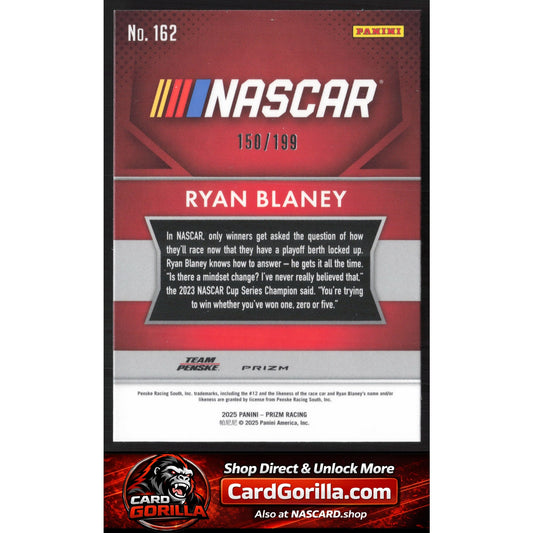 2025 Panini Prizm #162 Ryan Blaney Blue #/199