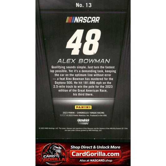 2023 Panini Chronicles #13 Alex Bowman Torque Gold #/10