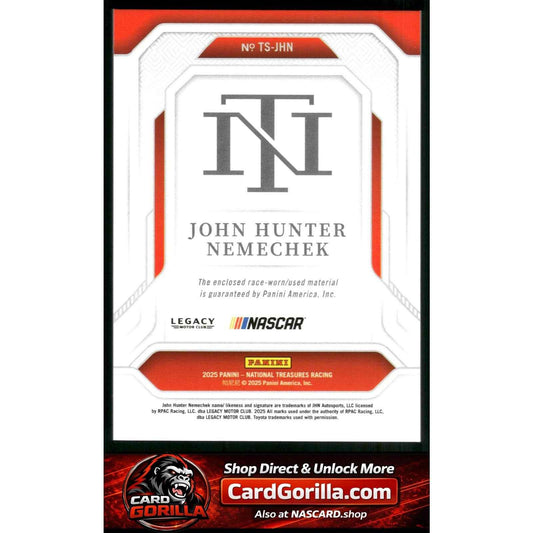 2025 National Treasures John Hunter Nemechek Treasured Swatches Silver /30
