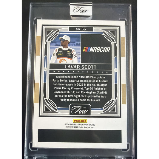 2026 Panini Turn Four Racing Lavar Scott #55 Holo Silver /49