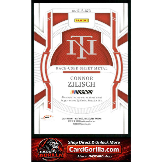 2025 National Treasures Connor Zilisch Race Used Sheet Metal Holo Silver #/25