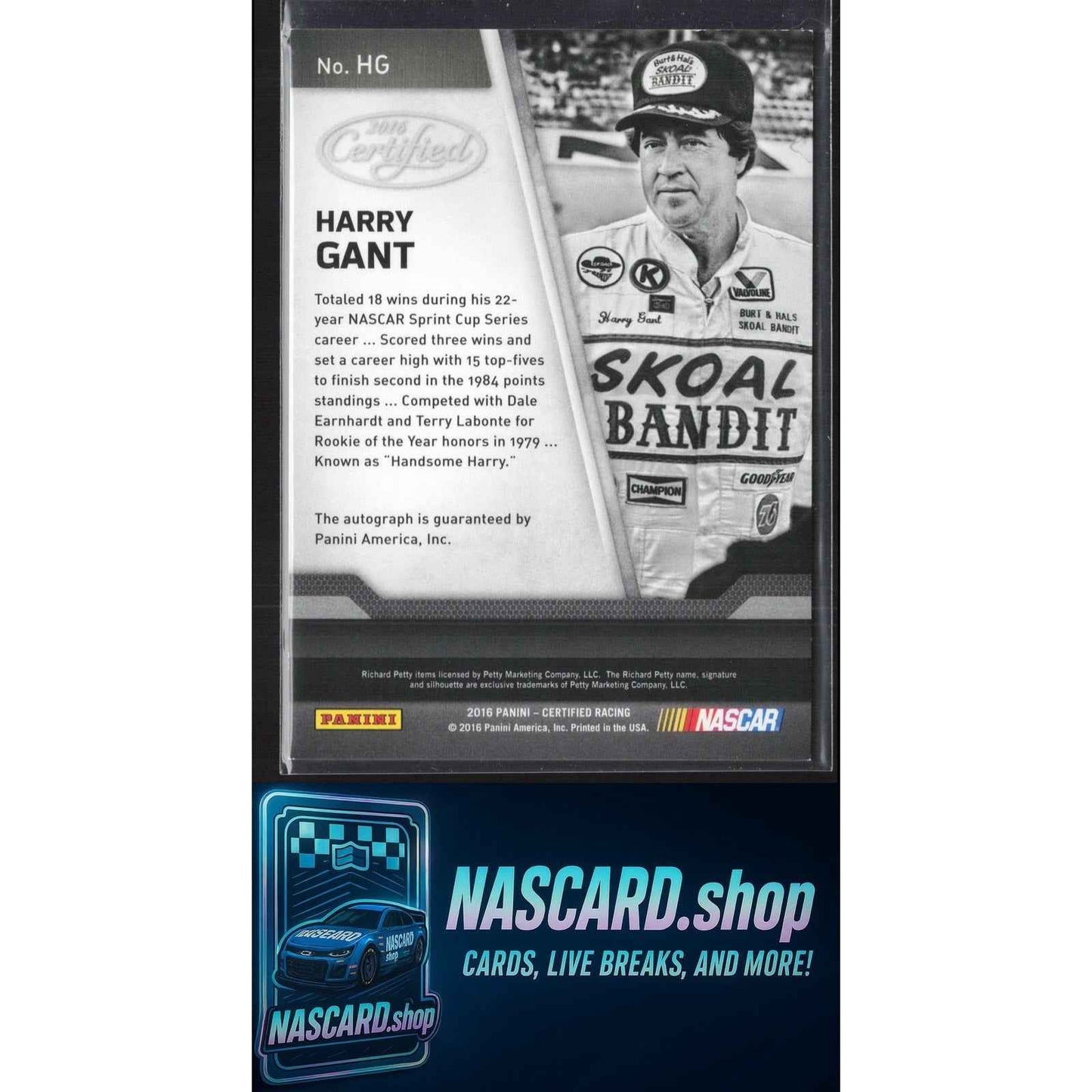 2016 Panini Certified #HG Harry Gant Certified Signatures #/99