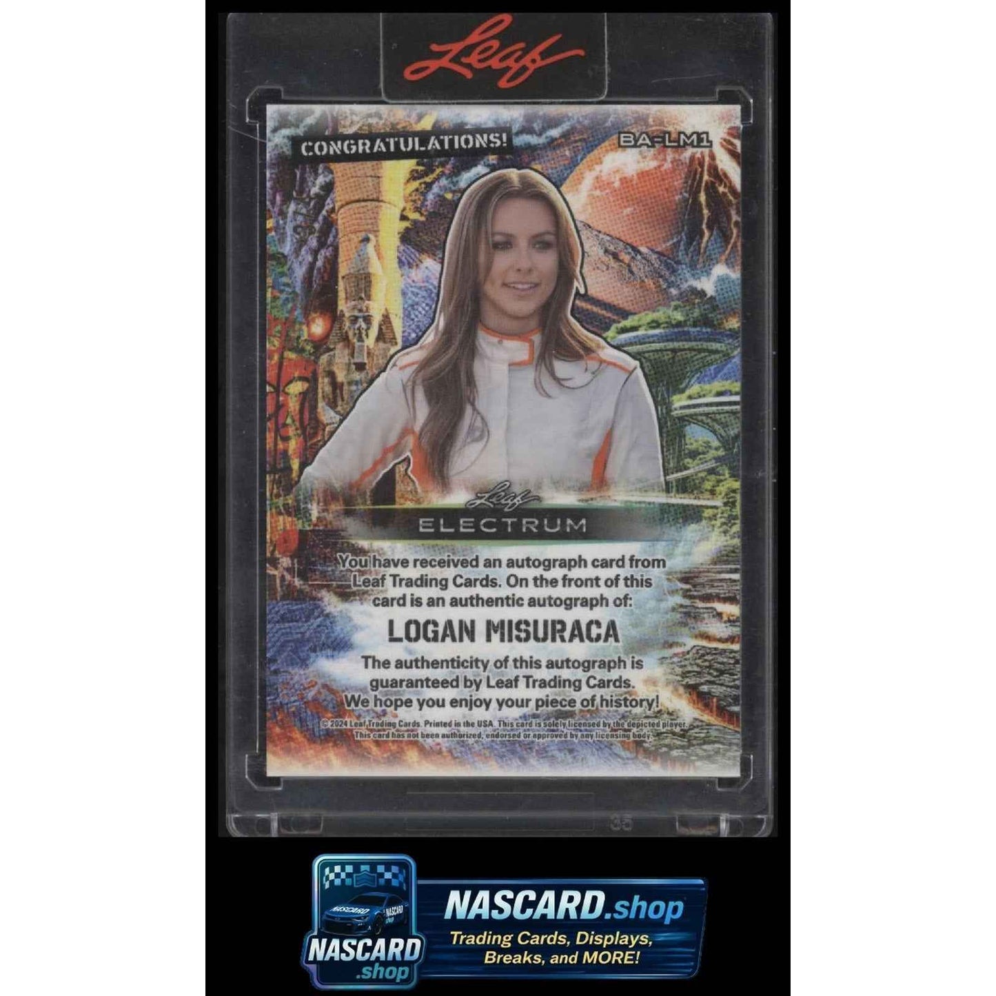 2024 Leaf Electrum - Autographs Pink Graffiti #BA-LM1 Logan Misuraca