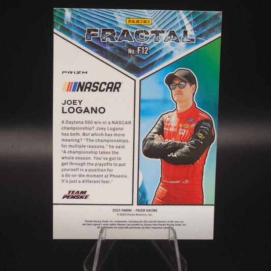 2023 Panini Prizm - Fractal White Sparkle Prizm #F12 Joey Logano - NASCARD.shop