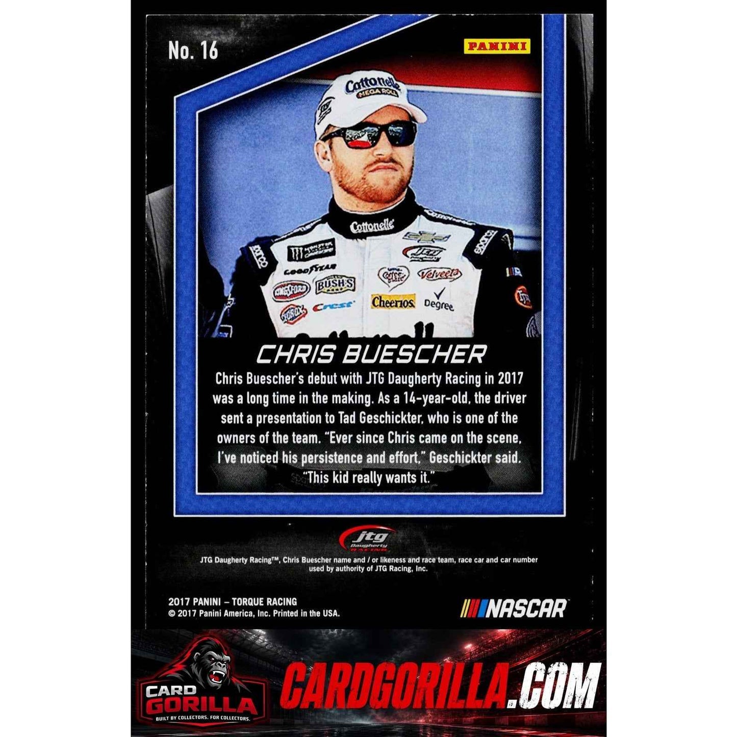 2017 Panini Torque #16 Chris Buescher Holo Silver #/25