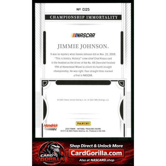 2023 National Treasures Jimmie Johnson Championship Immortality Holo Gold #/10