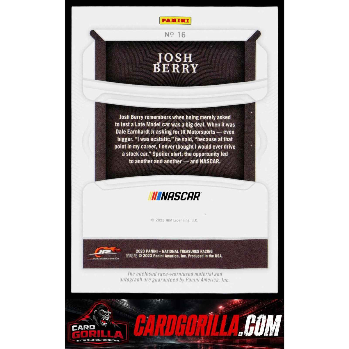 2024 National Treasures Josh Berry 2023 Colossal Materials Auto Holo Silver #/49