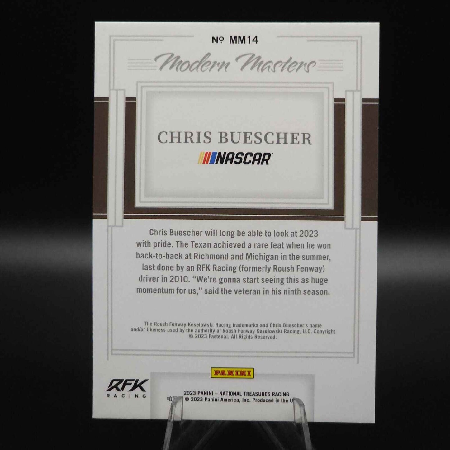 2023 Panini National Treasures - Modern Masters #MM14 Chris Buescher /25 - NASCARD.shop