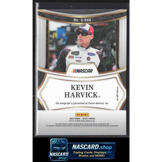 2025 Panini Select #S-KHK Kevin Harvick Signatures Blue Prizms #/99