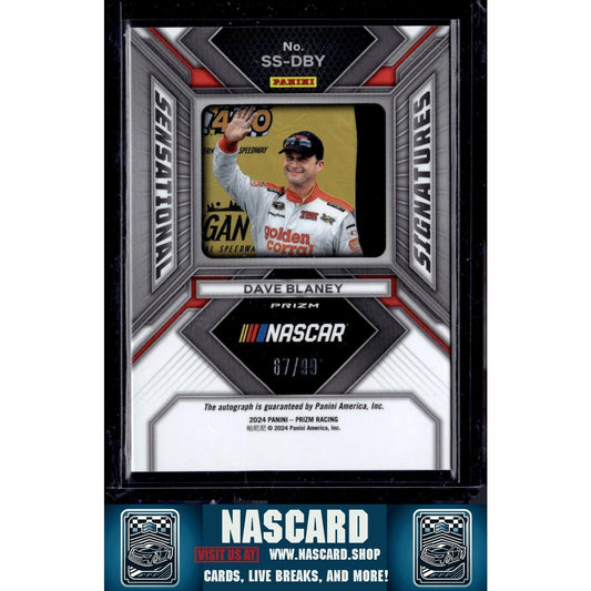 2024 Panini Prizm #SS-DBY Dave Blaney Sensational Signatures Red #/99