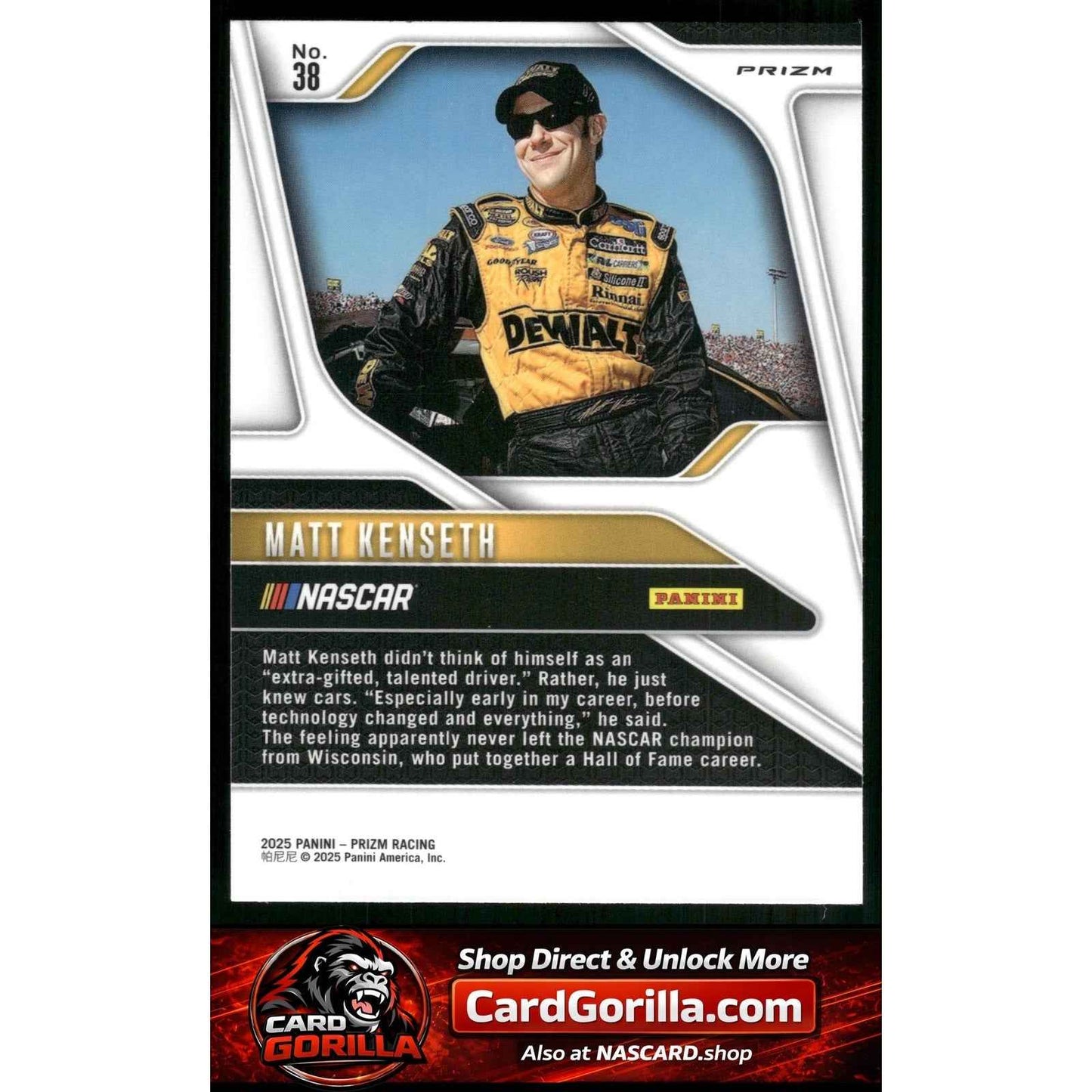 2025 Panini Prizm #38 Matt Kenseth White Sparkle