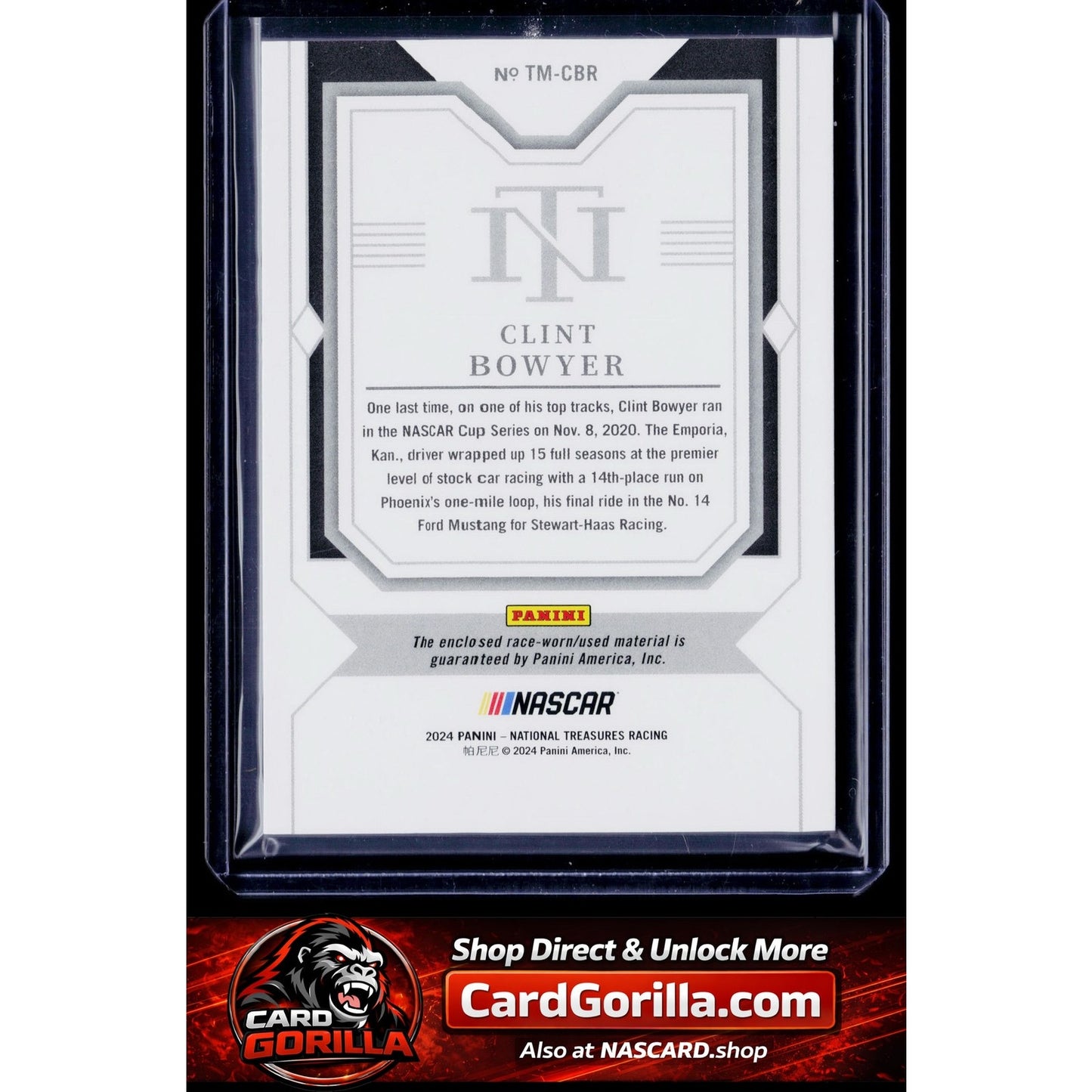 2024 Panini National Treasures #TM-CBR Clint Bowyer Timeline Materials #/99