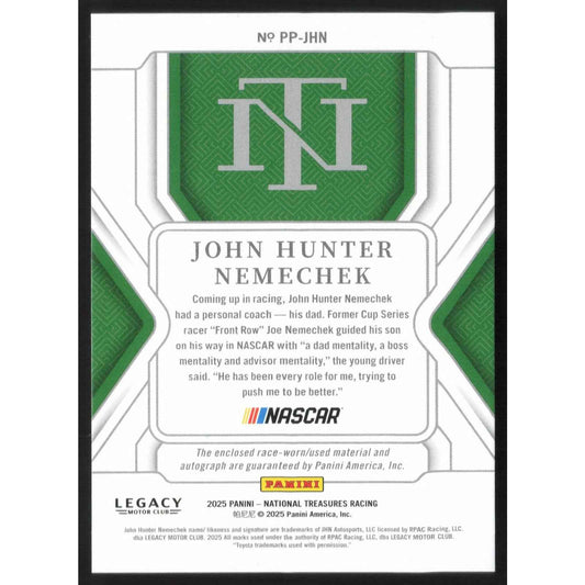 2025 National Treasures John Hunter Nemechek Premium Patches Red #/11