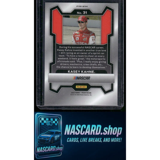2024 Panini Prizm #31 Kasey Kahne White Sparkle