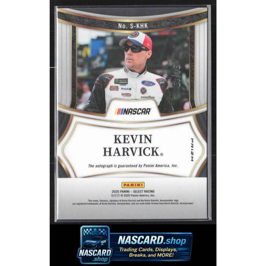 2025 Panini Select #S-KHK Kevin Harvick Signatures Purple Prizms #/49