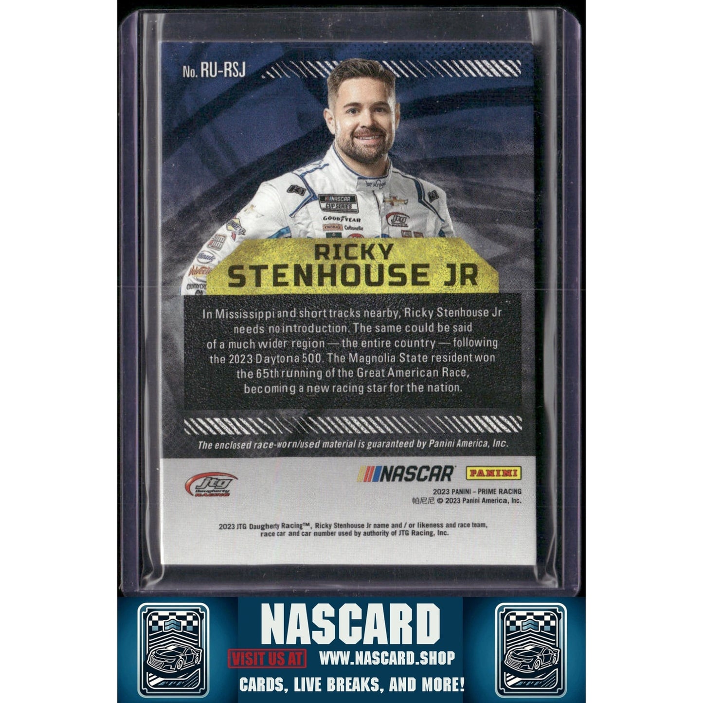 2023 Panini Prime #RU-RSJ Ricky Stenhouse Jr. Race Used Tires Holo Gold #/25 - NASCARD.shop