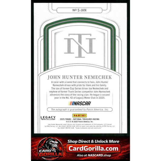 2025 Panini National Treasures #S-JHN John Hunter Nemechek Signatures #/99