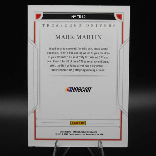 2023 National Treasures Treasured Drivers #TD12 Mark Martin /25 - NASCARD.shop