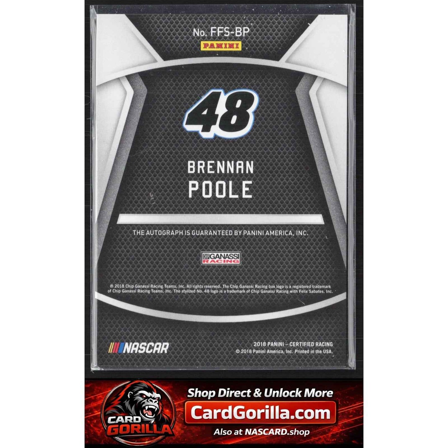 2018 Panini Certified #FFS-BP Brennan Poole Fresh Faces Signatures #/199