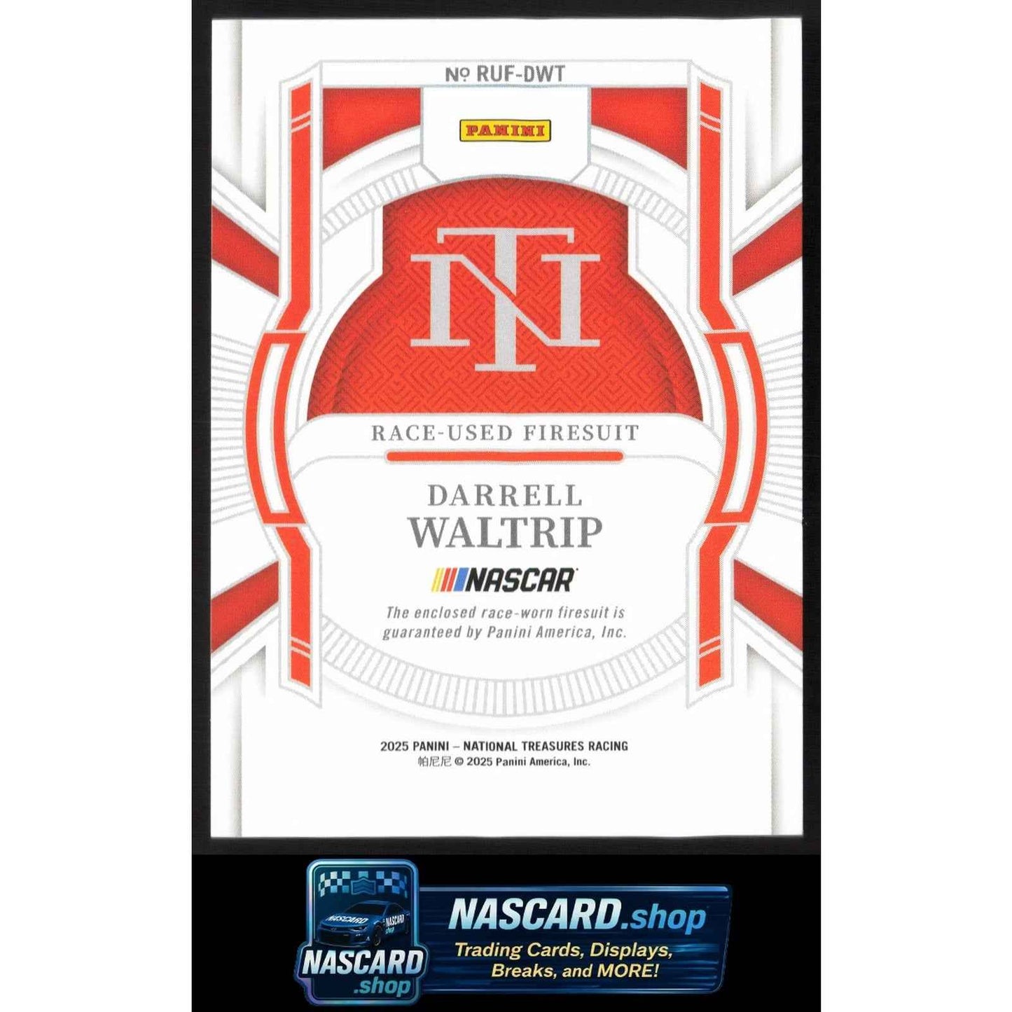 2025 Panini National Treasures Darrell Waltrip Race Used Firesuit Blue #/75