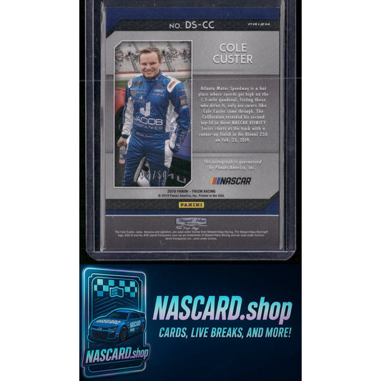 2019 Panini Prizm #DS-CC Cole Custer Driver Signatures Red Prizm #/50
