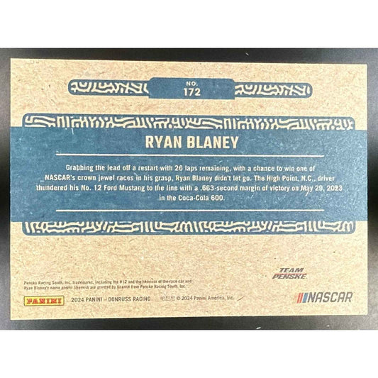 2024 Panini Donruss Ryan Blaney #172 Artist Proof 16/25 Season Highlight