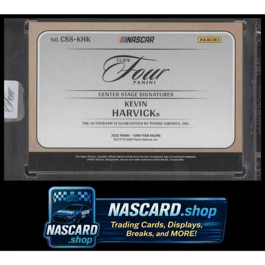 2025 Panini Turn Four #CSS-KHK Kevin Harvick Center Stage Signatures #/49