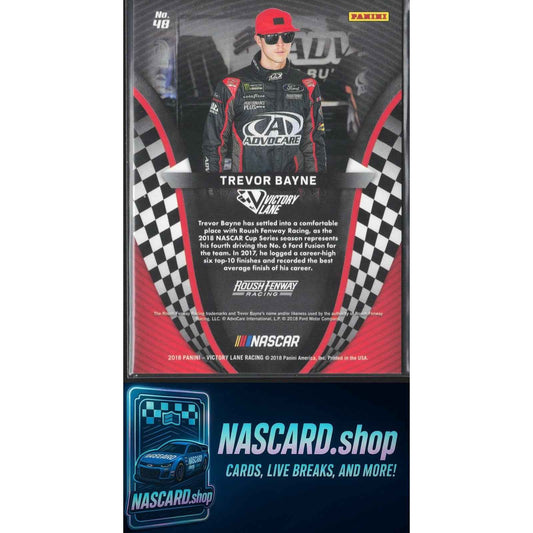 2018 Panini Victory Lane #48 Trevor Bayne Pedal to the Metal Green #/5