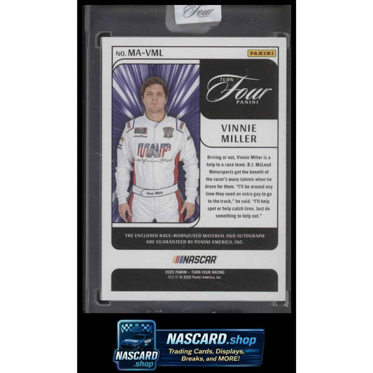 2025 Panini Turn Four #MA-VML Vinnie Miller Memorabilia Autographs Blue #/49